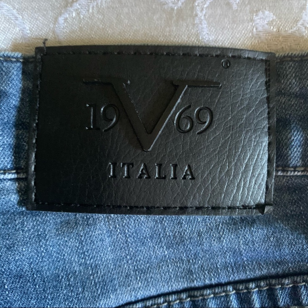 Versace Cut Off Denim Short Abbigliamento Sportivo